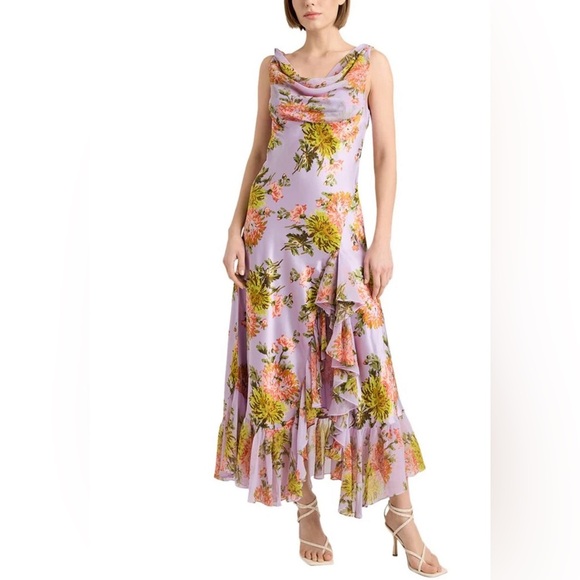 NWT Cinq a Sept Chrysanthemum Ray Dress in Lilac Multi Size 0 - Picture 1 of 9